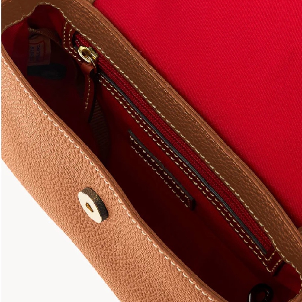 Dooney & Bourke Caramel Pebble Grain Rena Leather Crossbody Bag - Picture 4 of 5